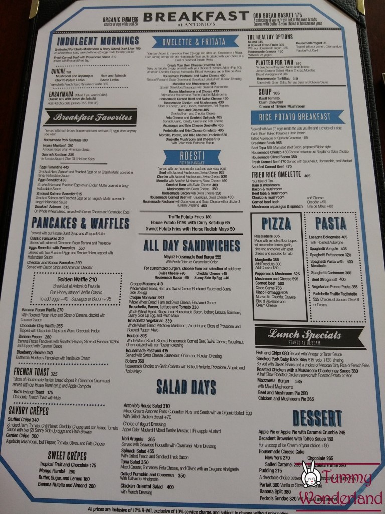 Breakfast At Antonio's, Tagaytay City, Tagaytay City Tummy Wonderland